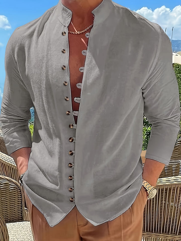 Benedict | Retro Loose Long Sleeve Button-Up Shirt