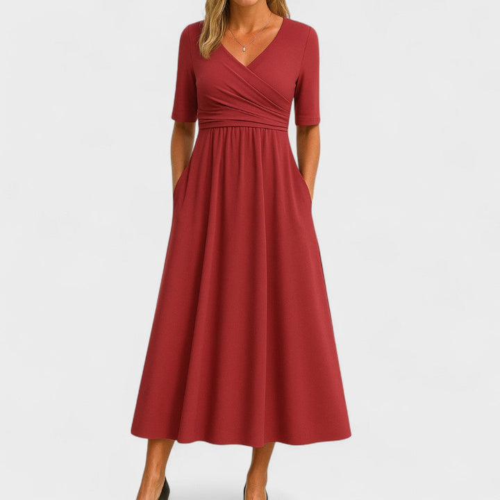 Belinda | Casual V-Neck Midi Dress