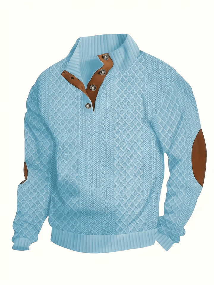 Gabriel | Textured Stand-Collar Jumper