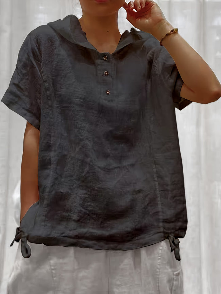Ardena | Stylish Short Sleeve Hooded Shirt
