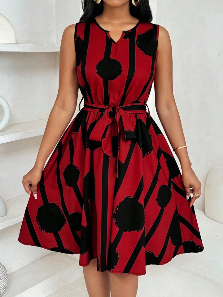 Eleanor | Bold Print Tie-Waist Dress