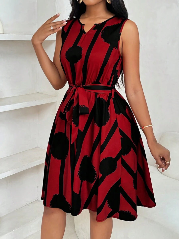 Eleanor | Bold Print Tie-Waist Dress