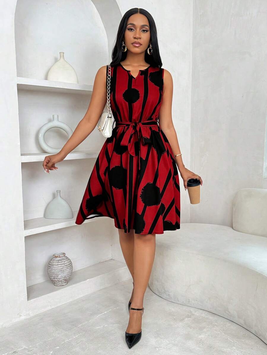 Eleanor | Bold Print Tie-Waist Dress