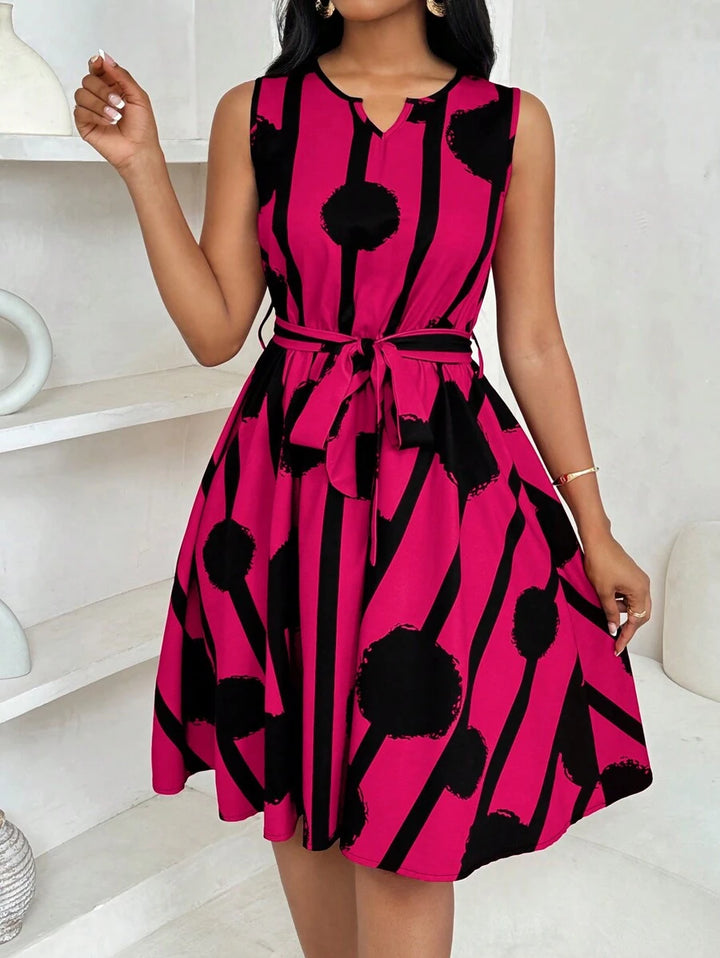 Eleanor | Bold Print Tie-Waist Dress