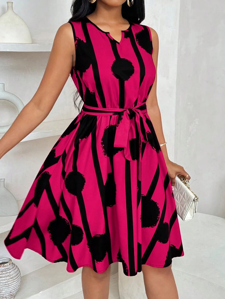 Eleanor | Bold Print Tie-Waist Dress