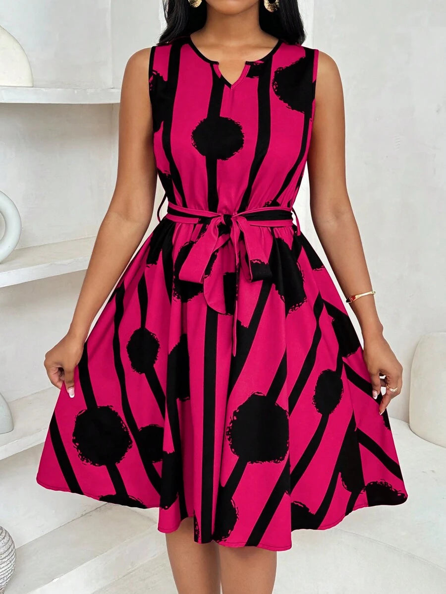 Eleanor | Bold Print Tie-Waist Dress