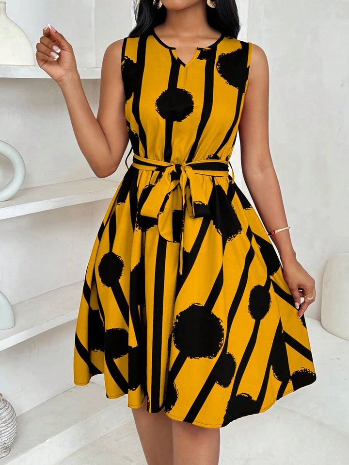 Eleanor | Bold Print Tie-Waist Dress
