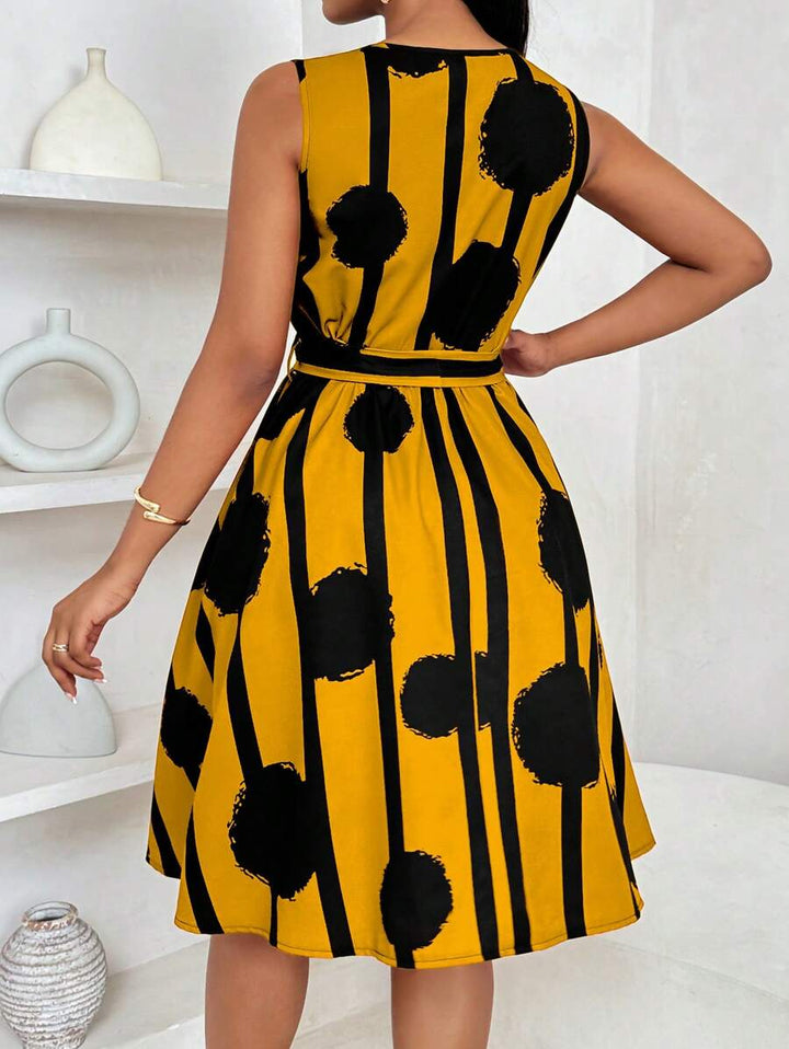 Eleanor | Bold Print Tie-Waist Dress