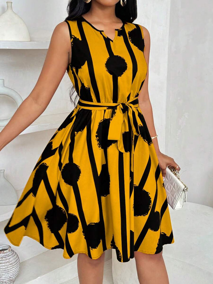 Eleanor | Bold Print Tie-Waist Dress