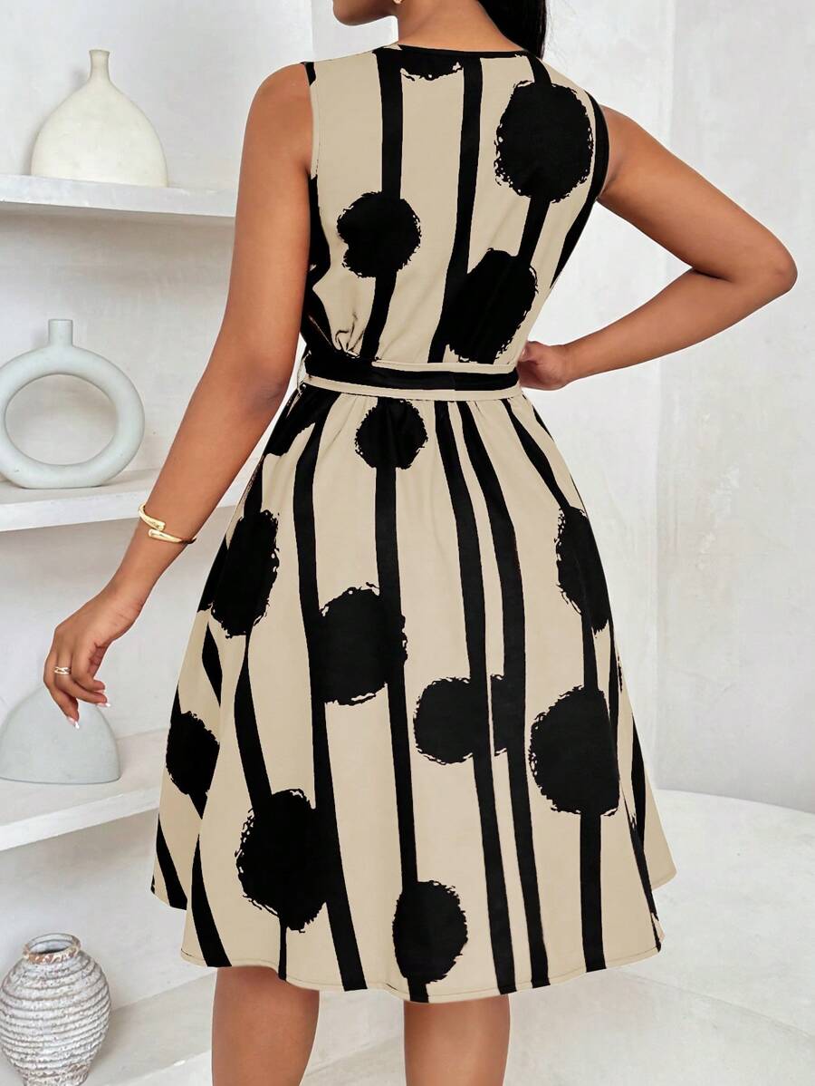 Eleanor | Bold Print Tie-Waist Dress