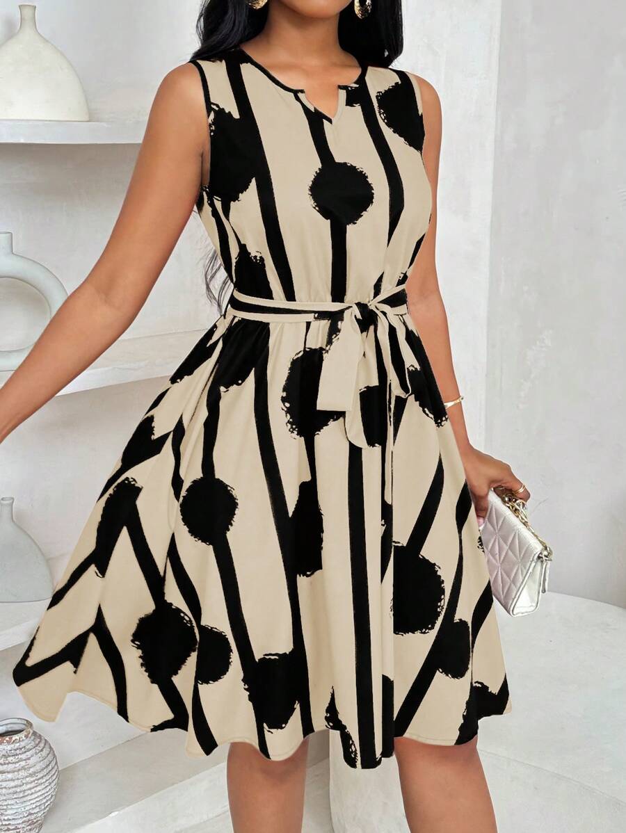 Eleanor | Bold Print Tie-Waist Dress
