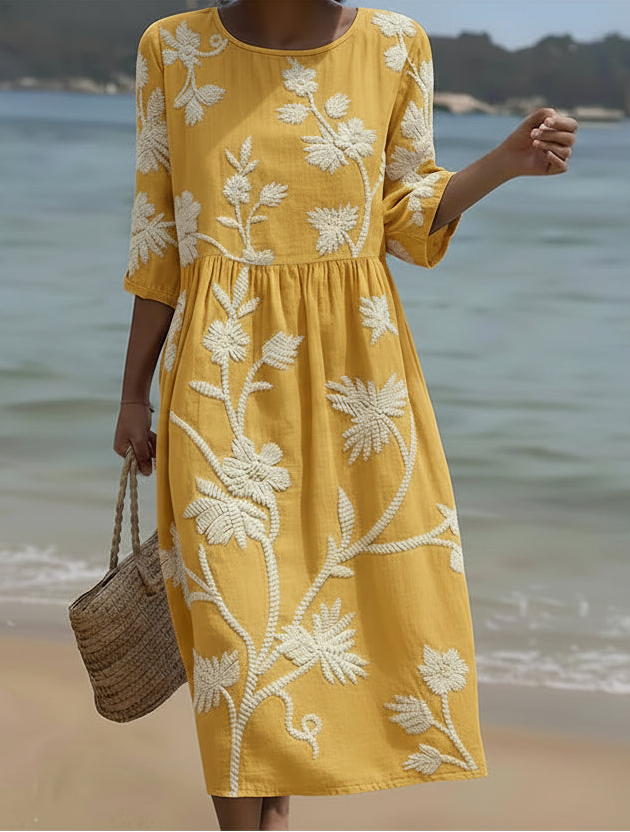 Roselyn | Classic Floral Midi Dress