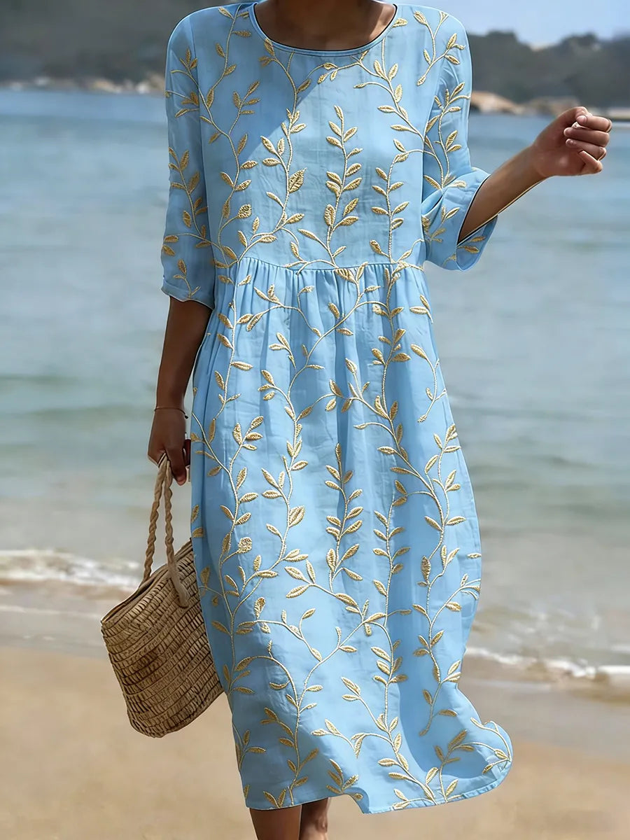 Natalie | Elegant Floral Midi Dress