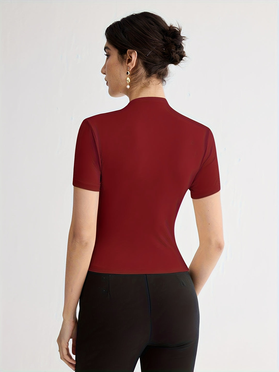 Hazel | Fitted Mock-Neck Top