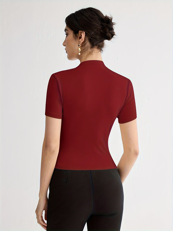 Hazel | Fitted Mock-Neck Top