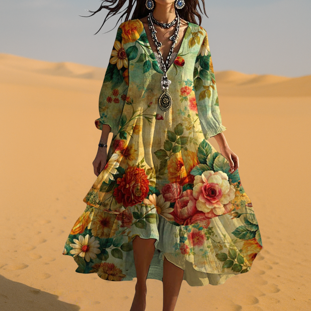 Eva | Floral Bohemian Maxi Dress