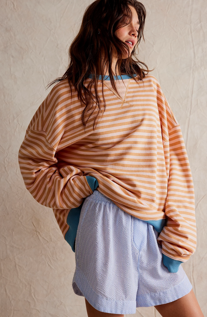 Rosemary | Striped Round-Neck Sweatshirt
