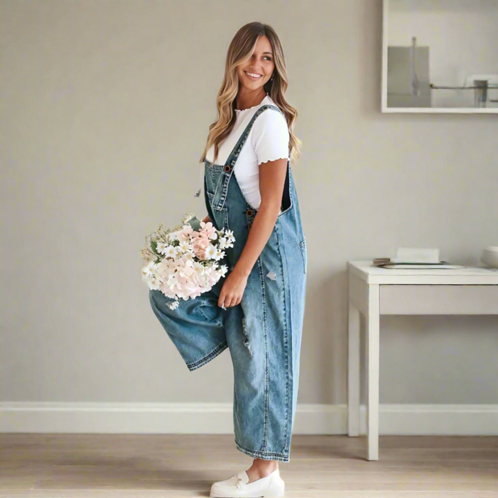 Heidi | Premium Vintage Style Plain Jumpsuit
