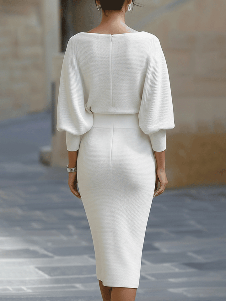Lydia | Elegant Round Neck Midi Dress