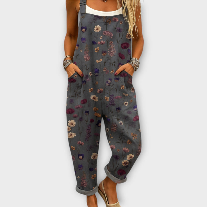 Letitia | Retro Elegant Floral Print Jumpsuit