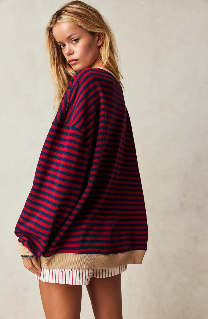 Rosemary | Striped Round-Neck Sweatshirt