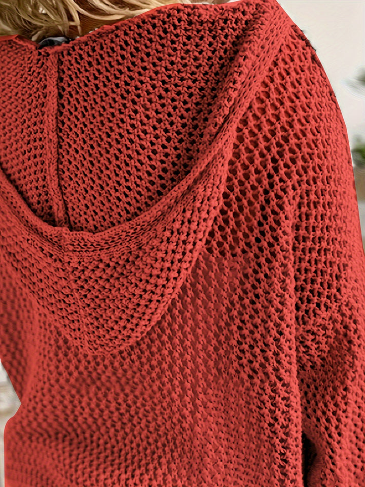 Fleur | Open-Knit Hooded Sweater