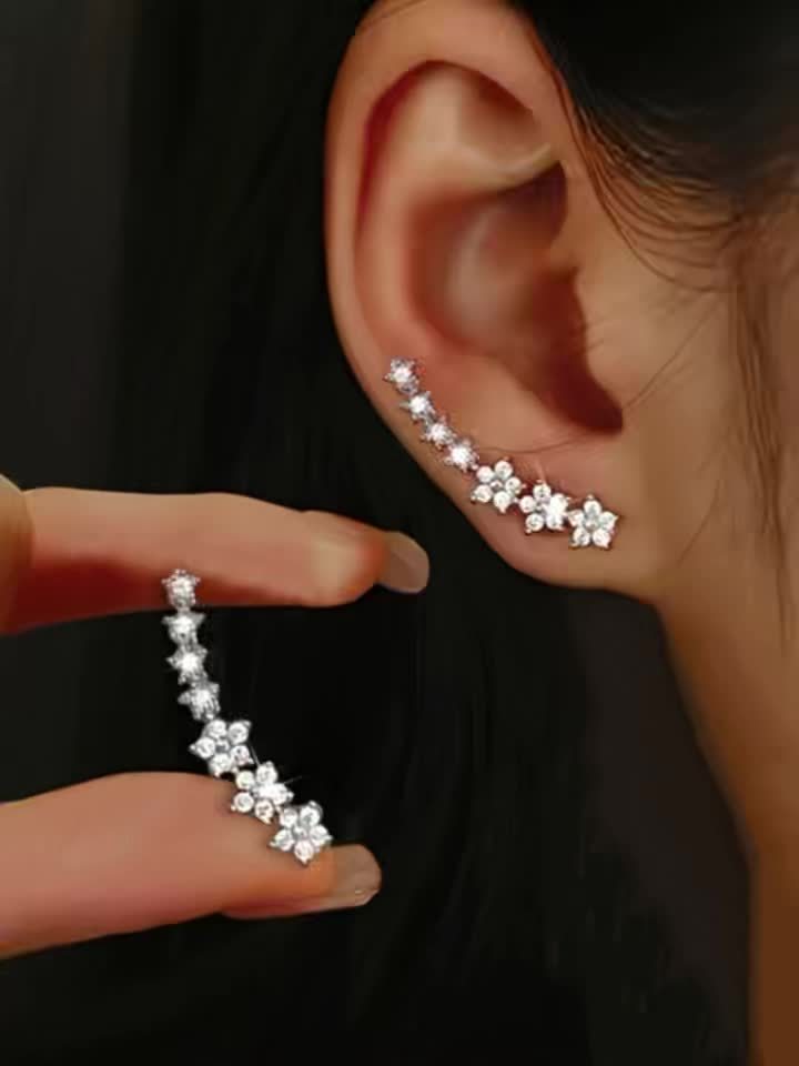 Constance | Timeless Floral Climber Earrings