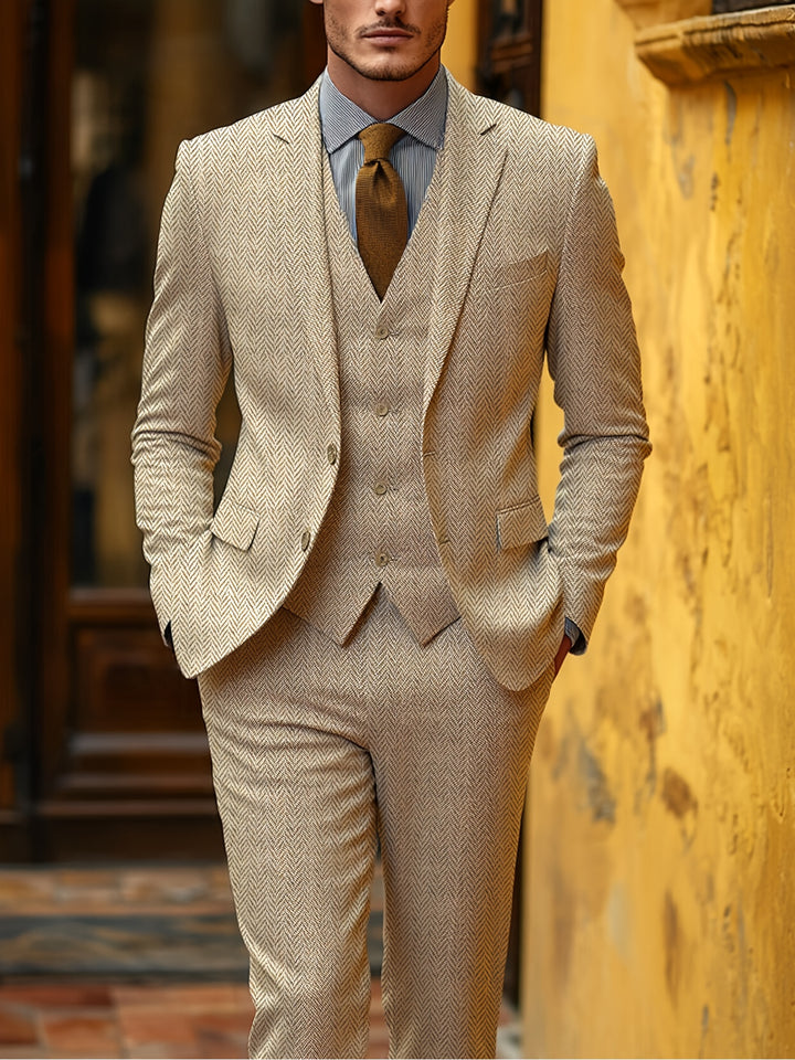 Winston | Herringbone Three-Piece Suit