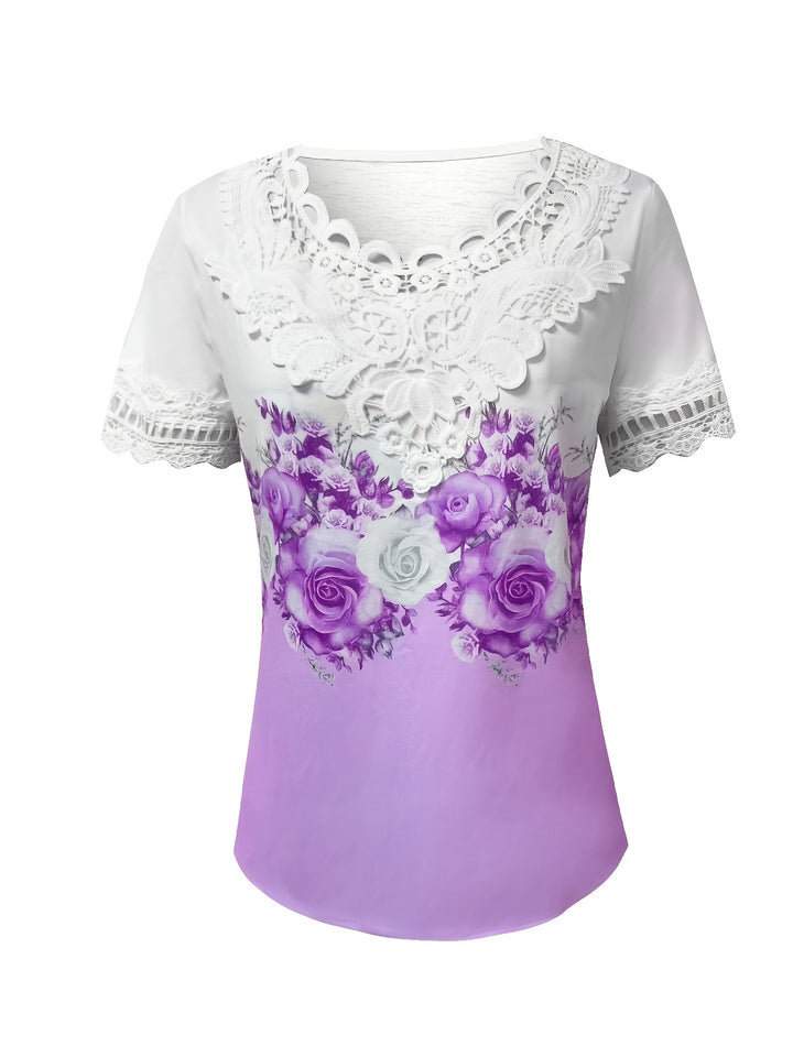 Marguerite | Lace-Trimmed Floral Top