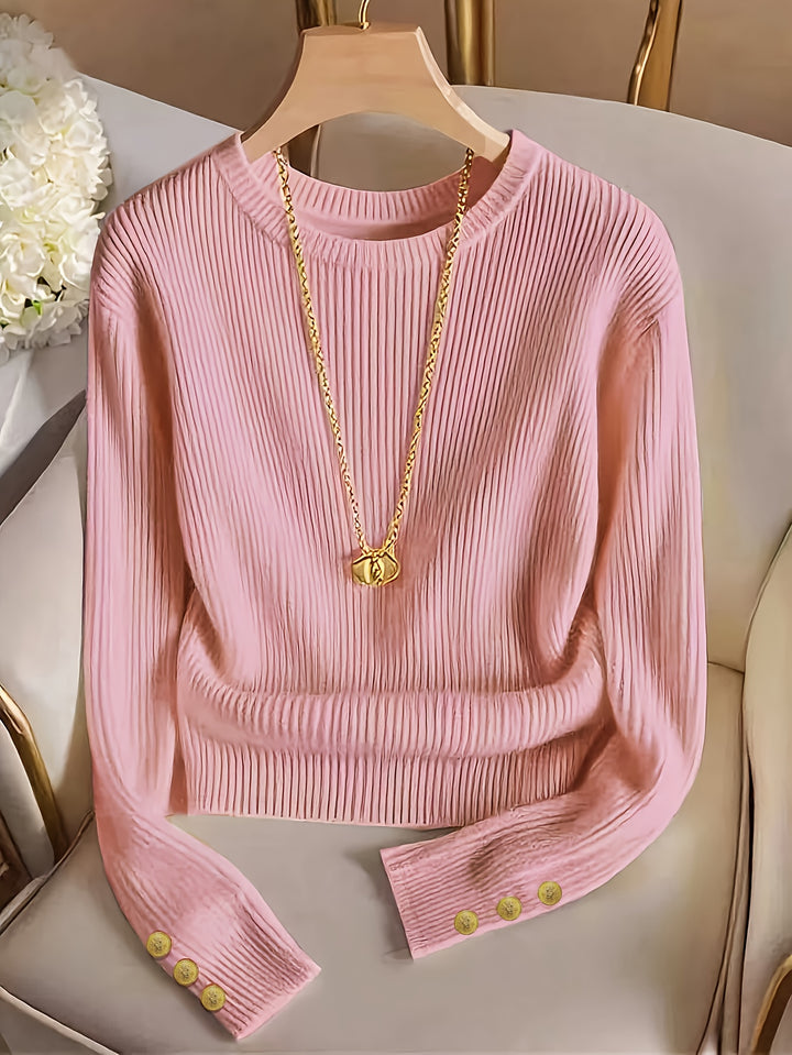 Gwendolyn | Ribbed Button-Cuff Jumper
