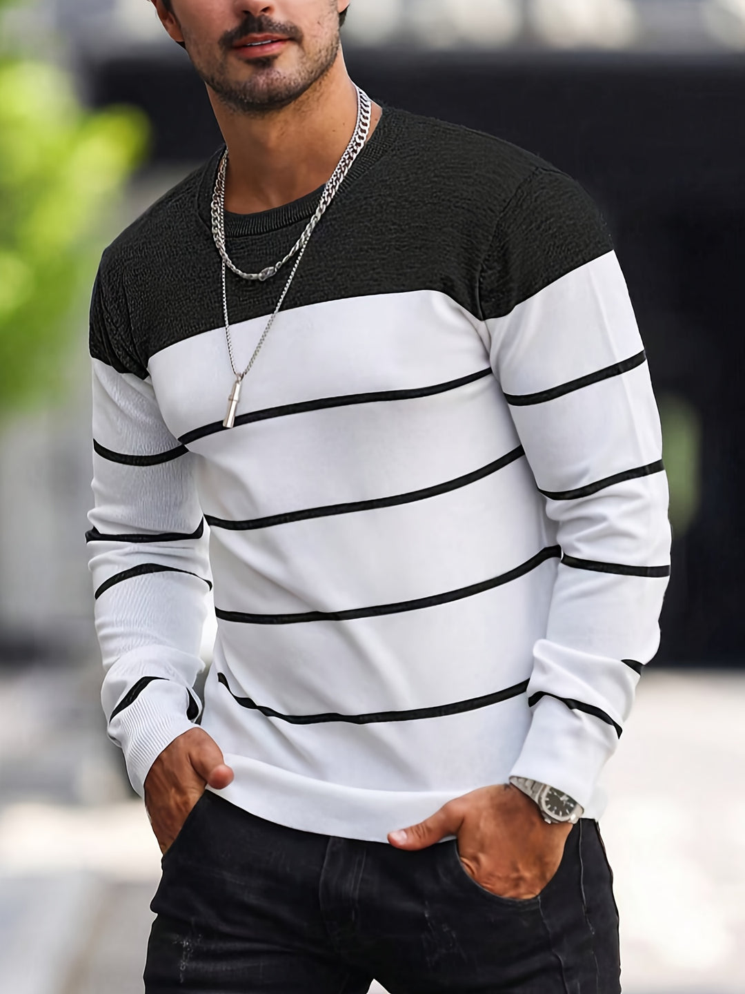 Rory | Colour-Block Striped Pullover