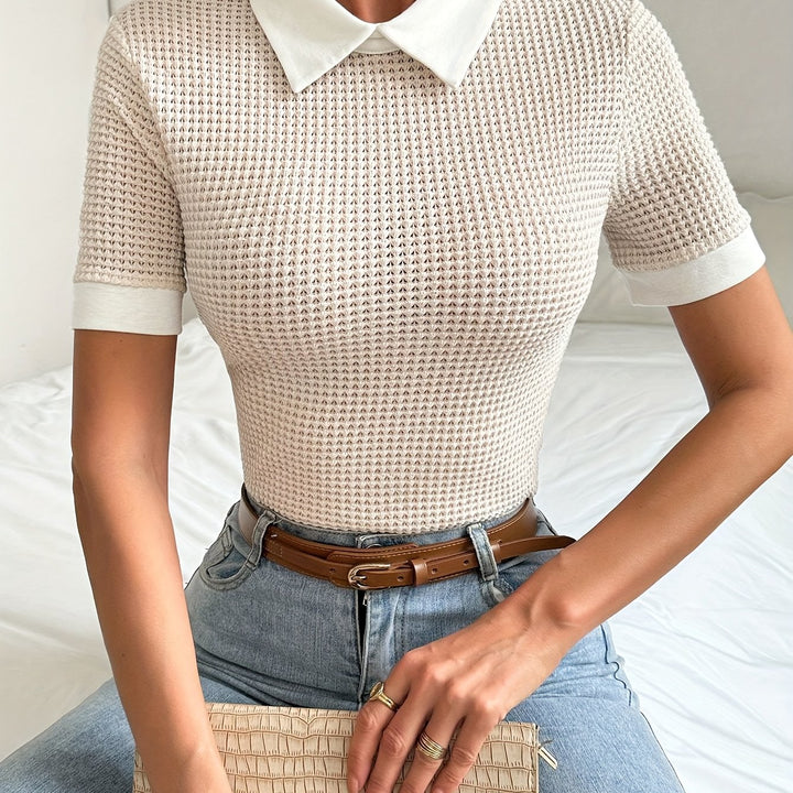 Tessa | Contrast Collar Top