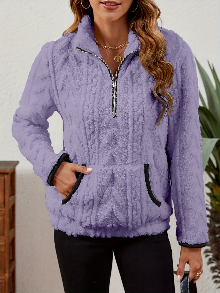 Thea | Textured Half-Zip Pullover