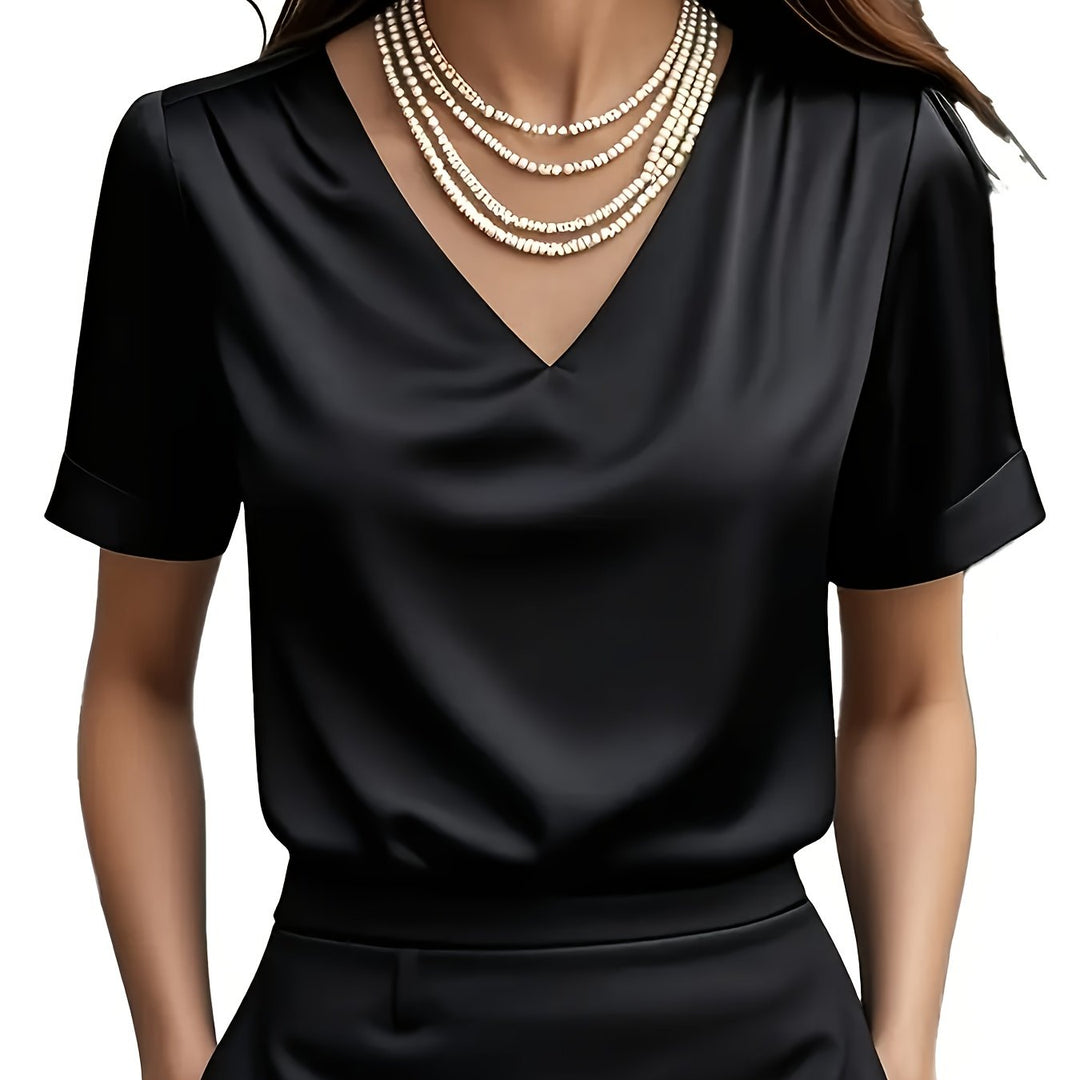 Katherine | Draped V-Neck Blouse