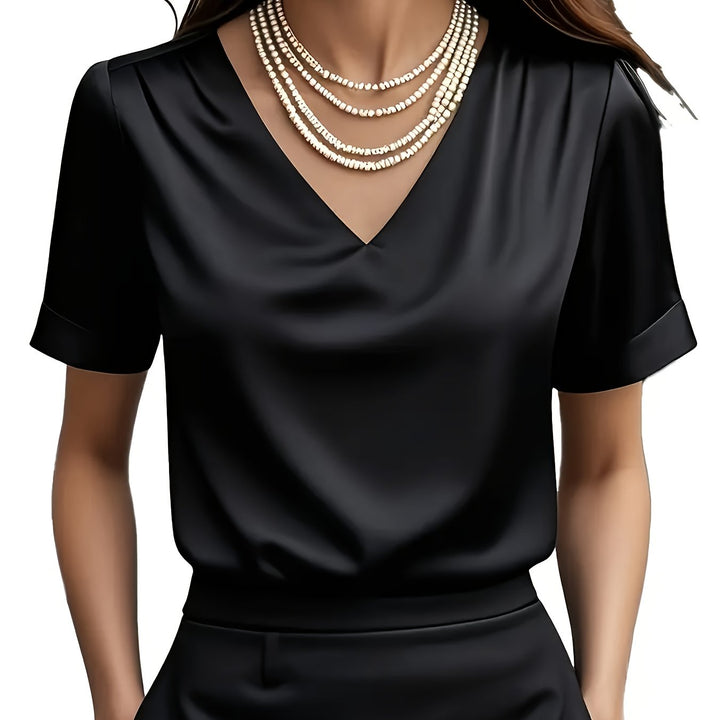 Katherine | Draped V-Neck Blouse