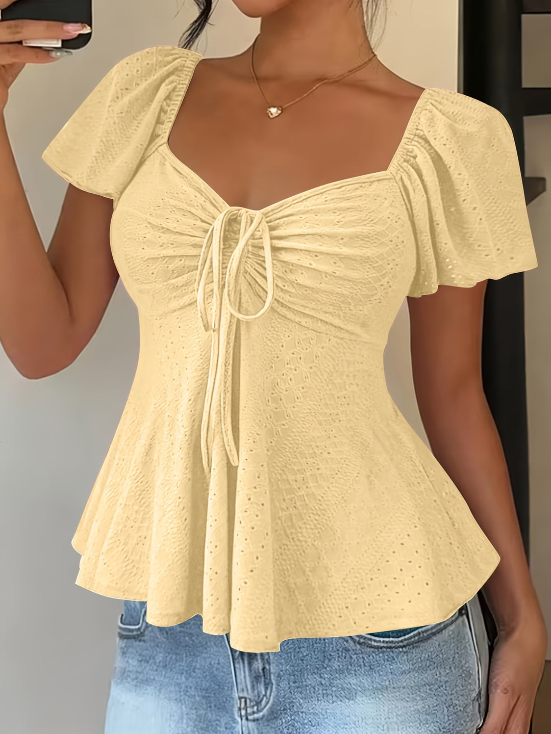 Mariah | Breathable V-Neck Drawstring Top