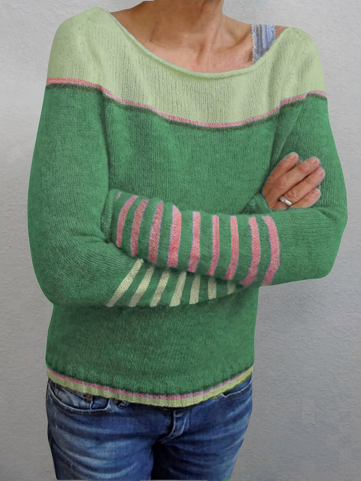 Annika | Colour-Block Boat Neck Sweater