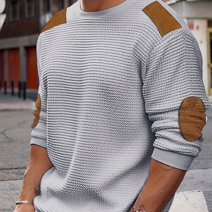 Oliver | Elbow-Patch Waffle-Knit Jumper