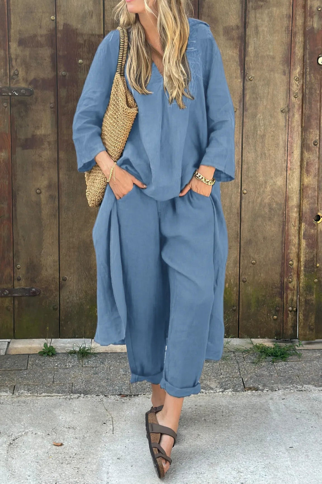 Odette | Elegant Loose V-Neck Set