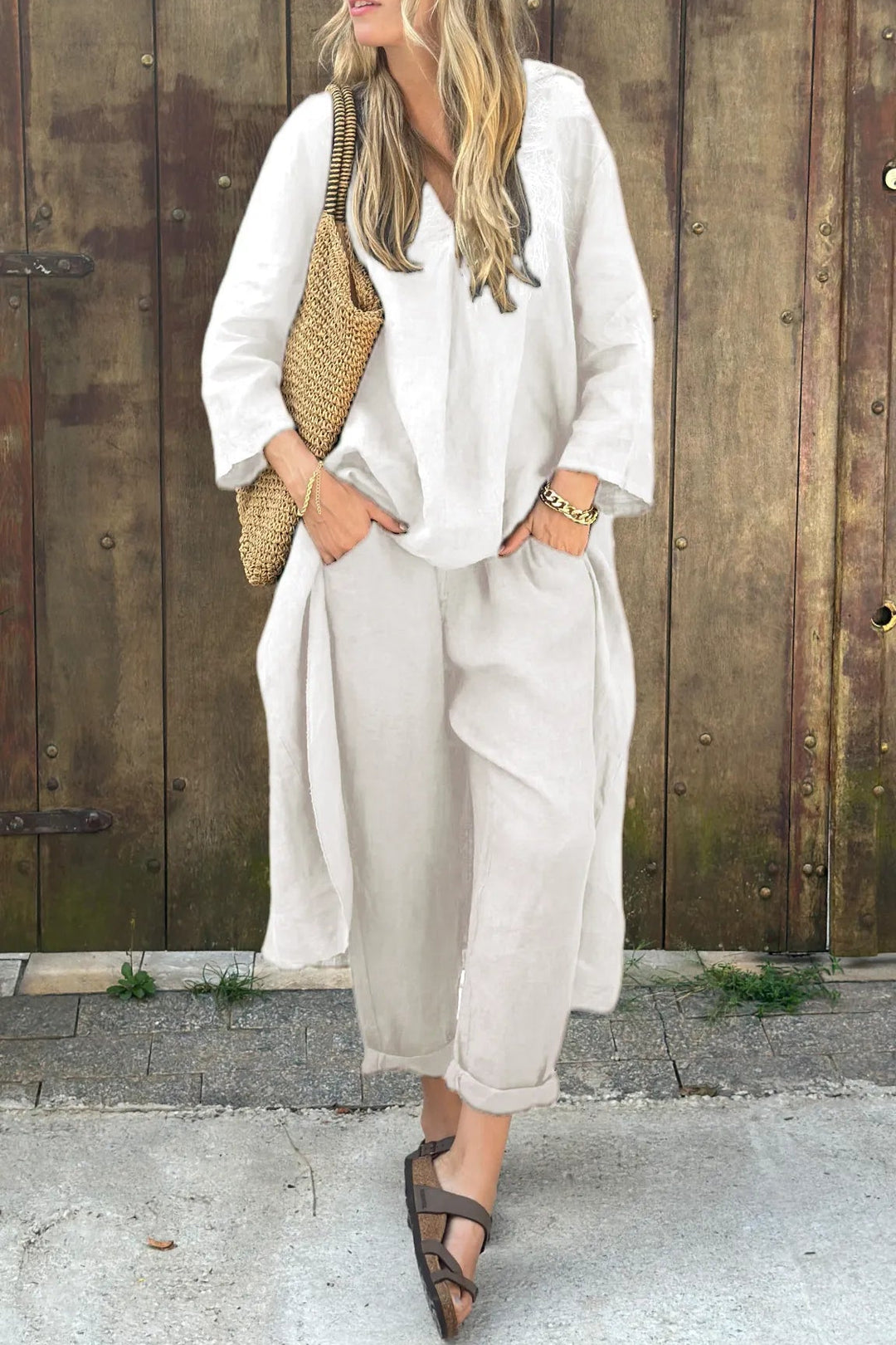 Odette | Elegant Loose V-Neck Set