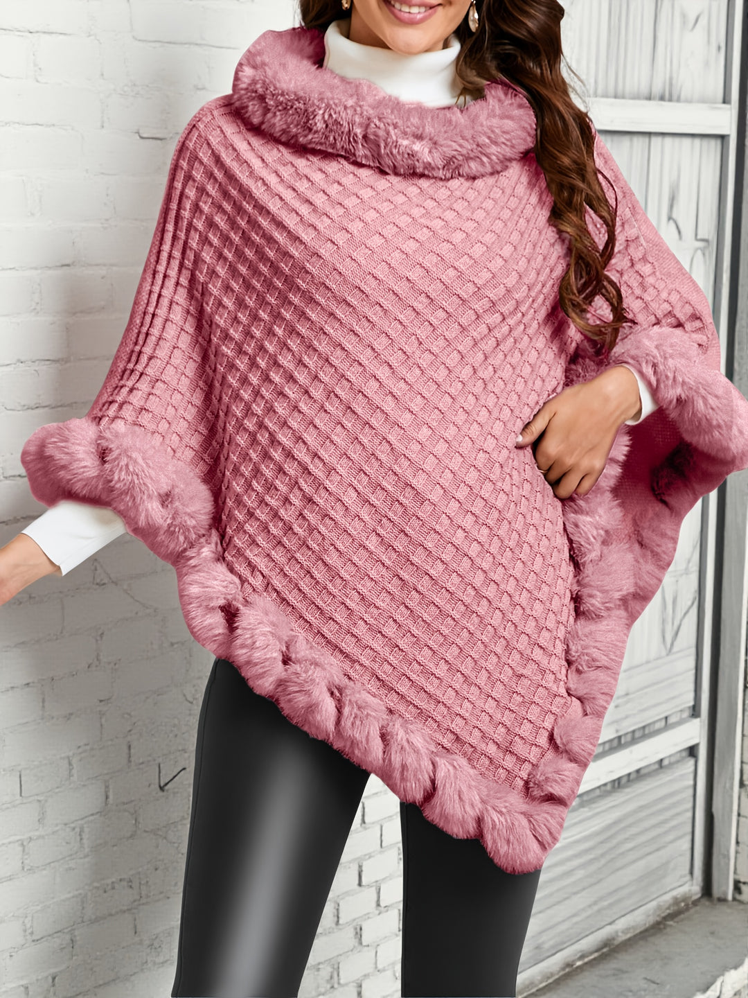 Rosabel | Cosy Fur-Trim Poncho