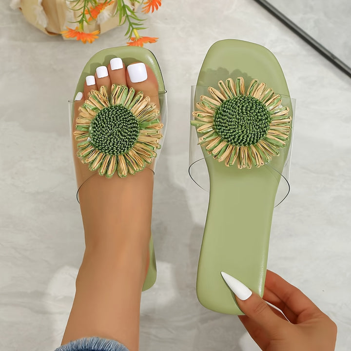 Serena | Floral Square-Toe Heeled Sandals