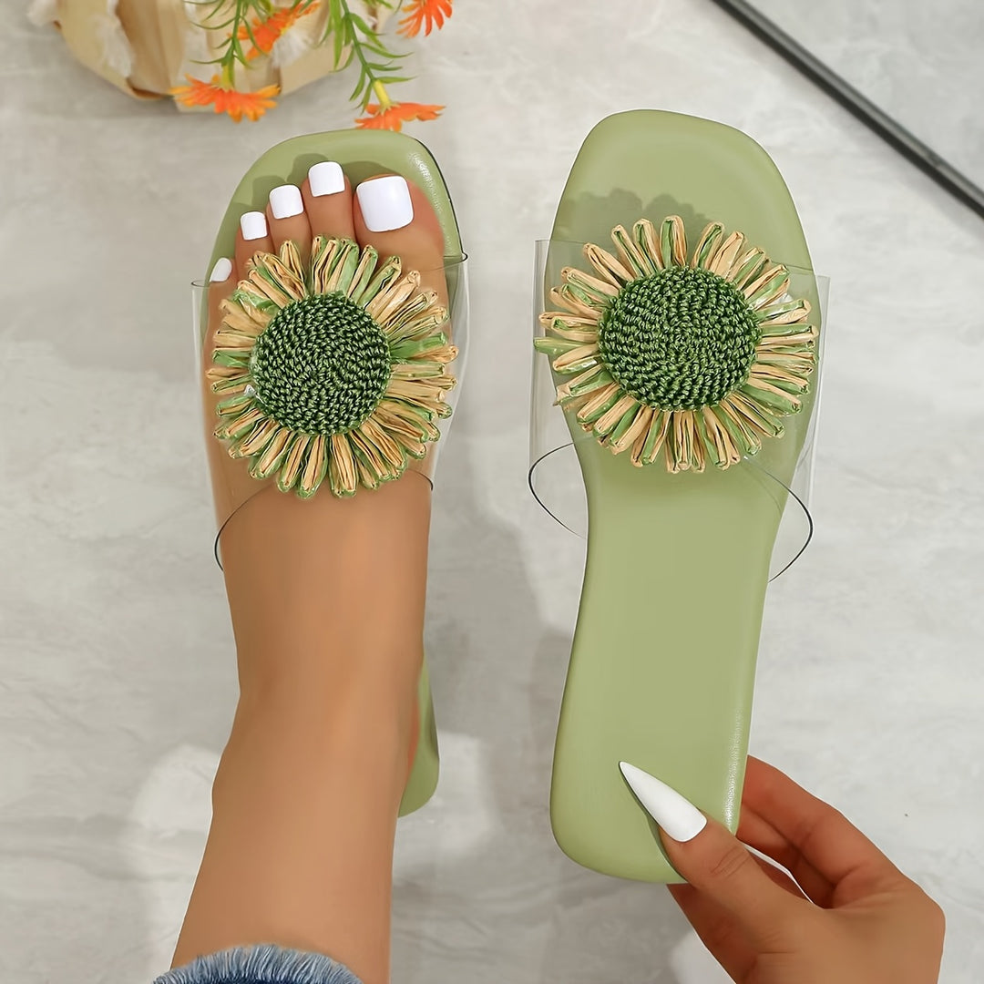 Serena | Floral Square-Toe Heeled Sandals