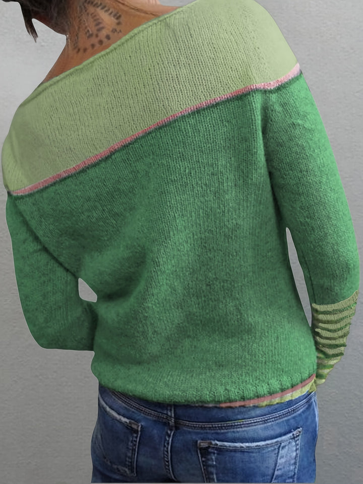 Annika | Colour-Block Boat Neck Sweater