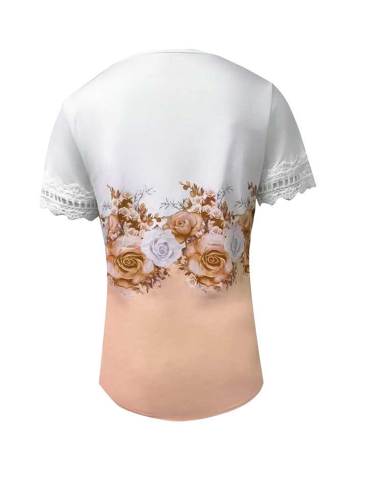Marguerite | Lace-Trimmed Floral Top
