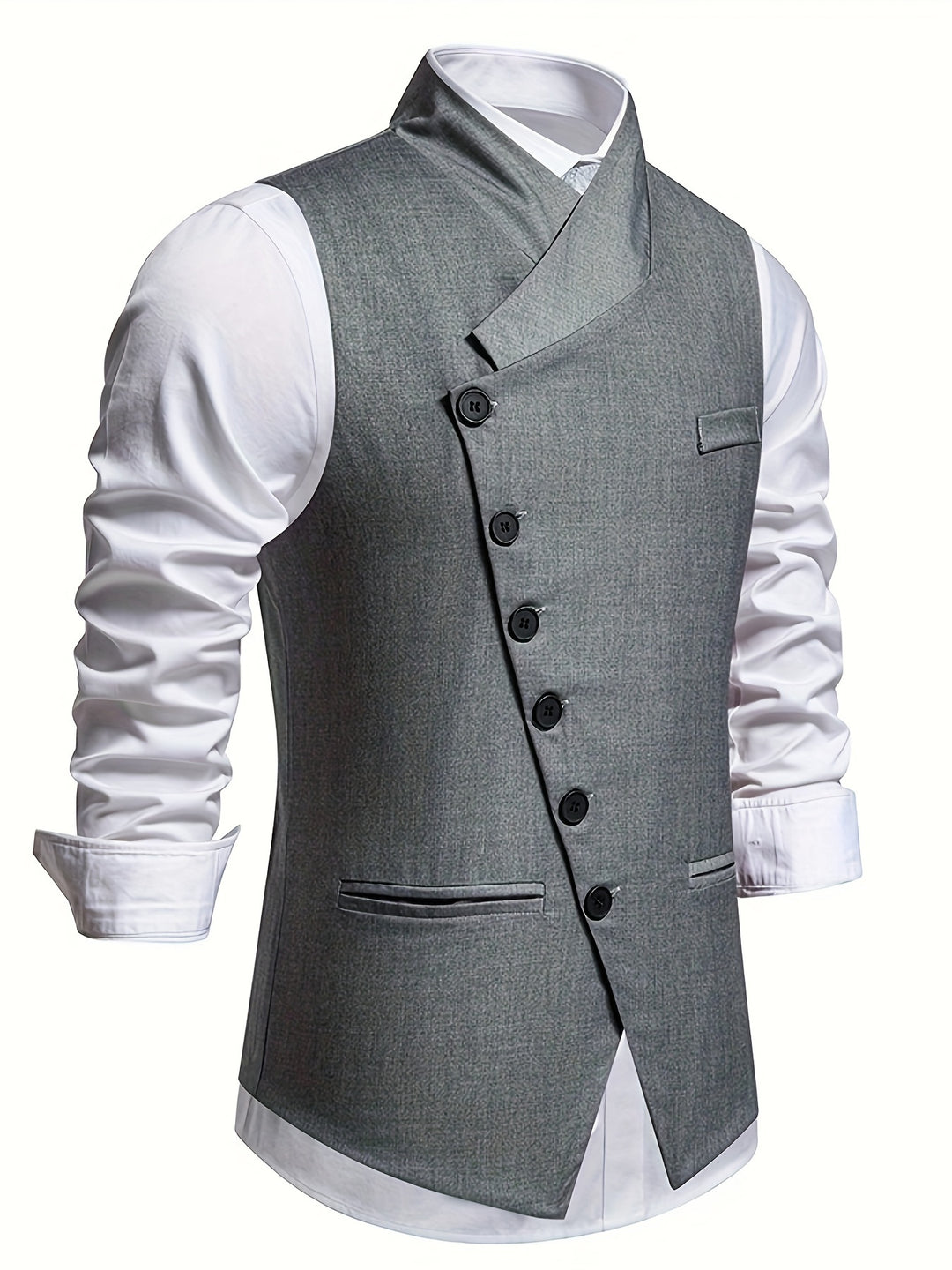 Wallace | Slant-Button Tailored Waistcoat