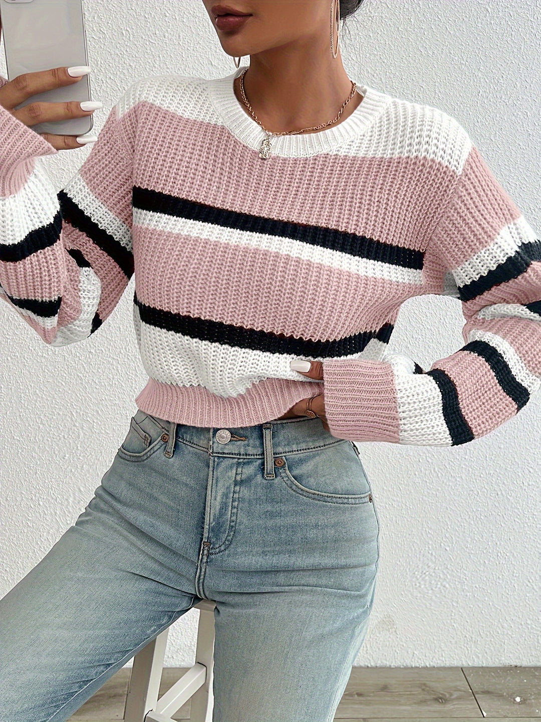Linnea | Striped Round-Neck Sweater