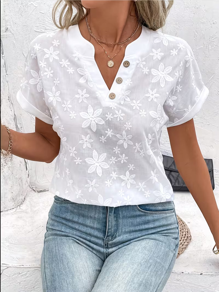 Lila | Casual Floral Button-Up Blouse