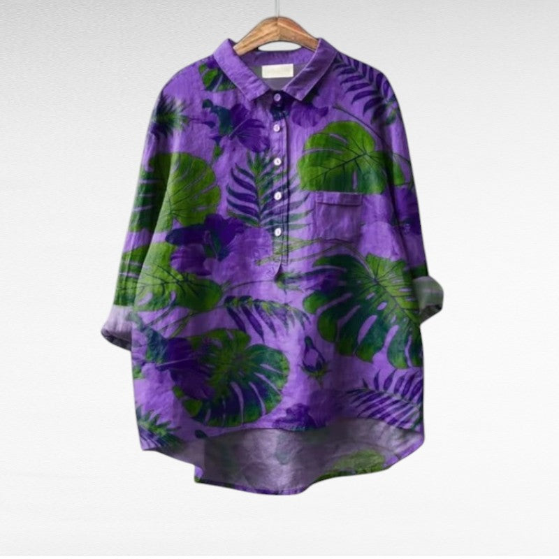 Calista | Vintage-Chic Leaf Blouse