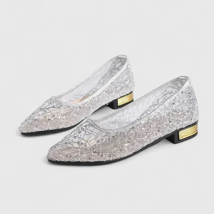 Camille | Textured Metallic Ballet Flats
